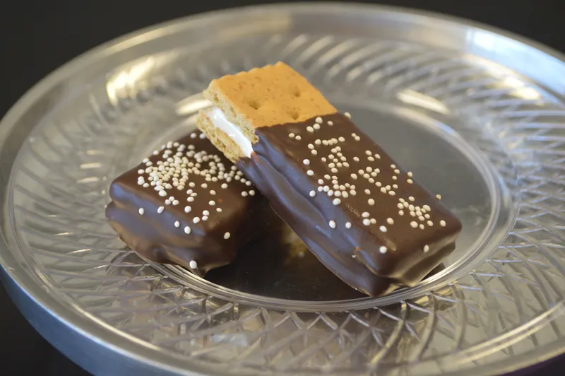 Chocolate Dipped Graham Cracker S'more Sandwiches