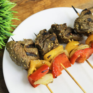 Cocktail Size Grilled Ribeye Steak Kabobs