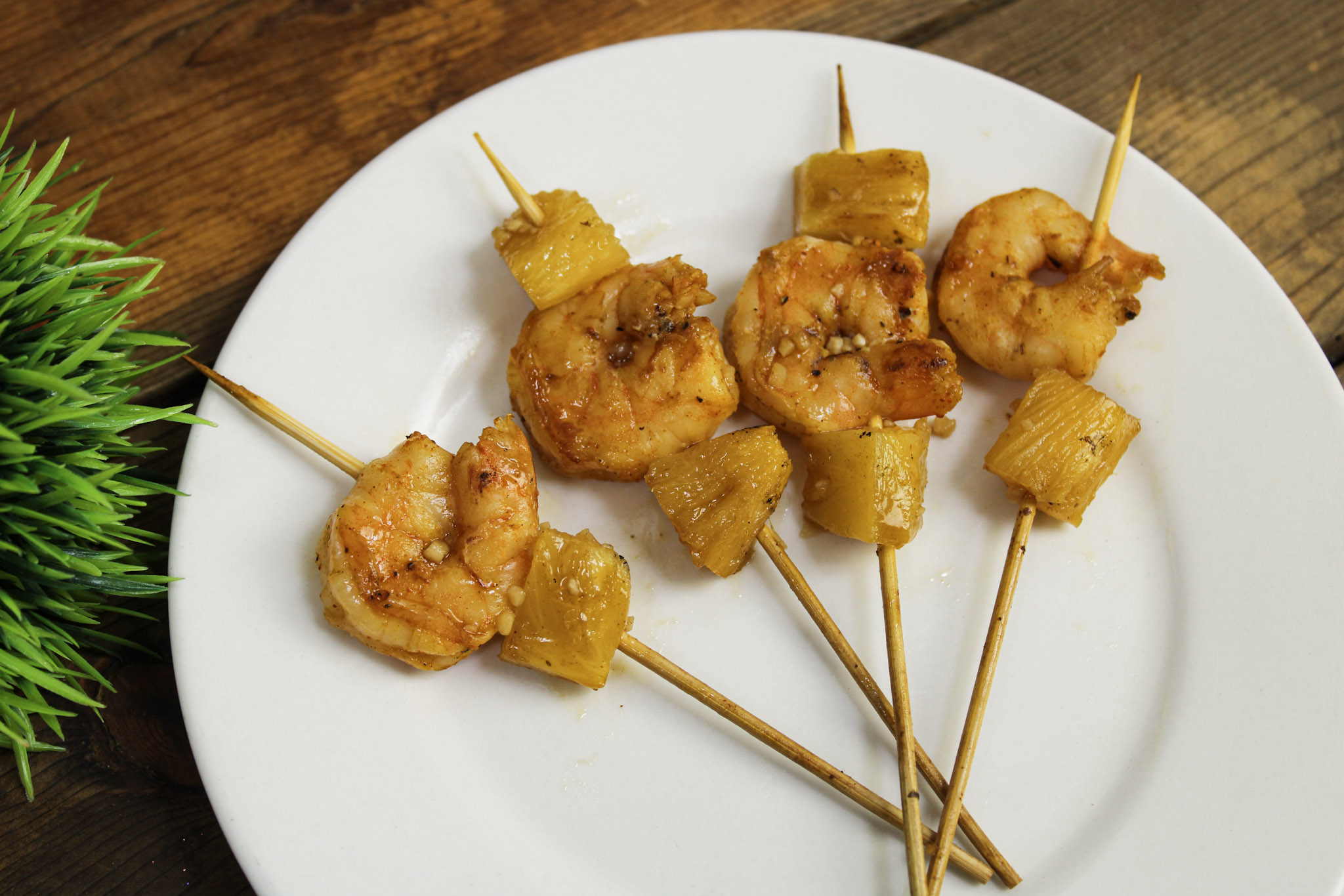 Shrimp and Fresh Pineapple Kabobs (cocktail sized)