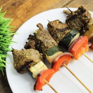 Grilled Mediterranean Ribeye Steak Kabobs (Cocktail Sized)