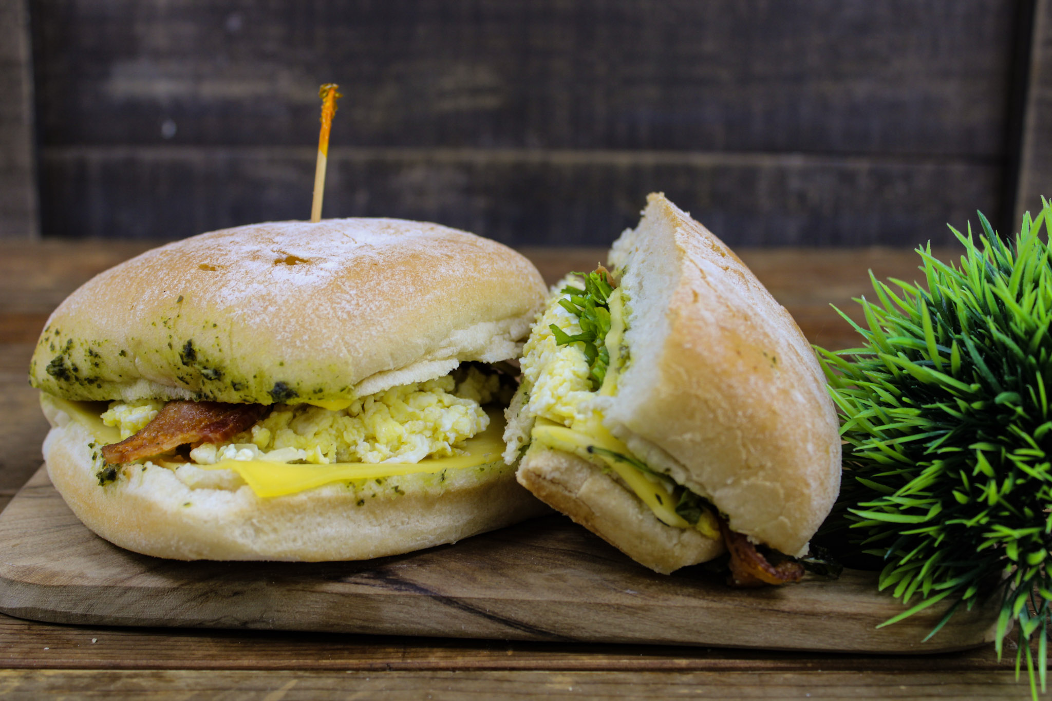 Ciabatta Bacon Breakfast Sandwich Buffet